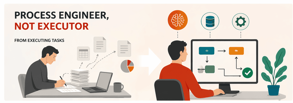 Process engineer, not executor: from doing tasks by hand to steering an agent that runs them.